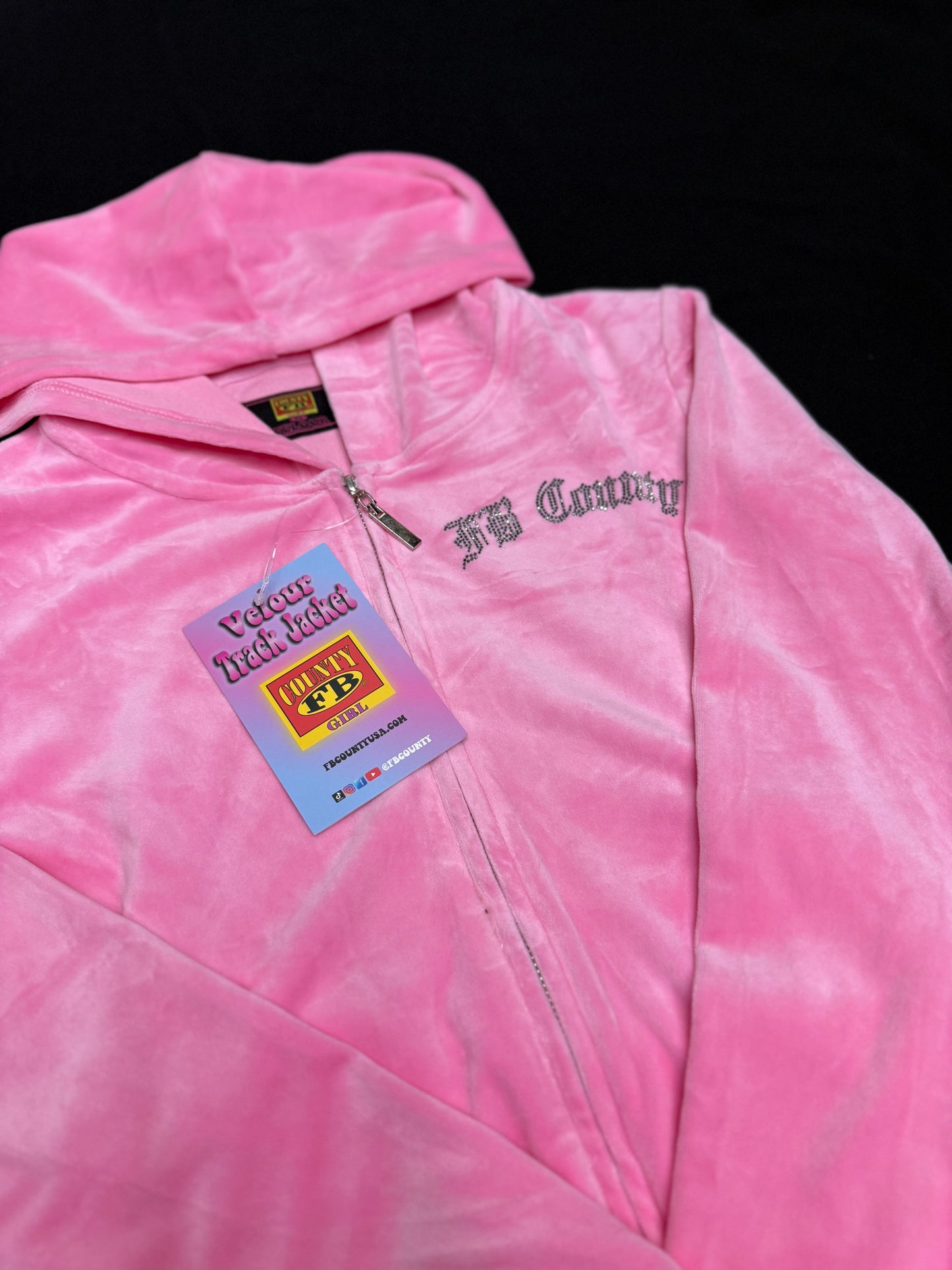 FB COUNTY WOMENS VELOUR TRACKSUIT