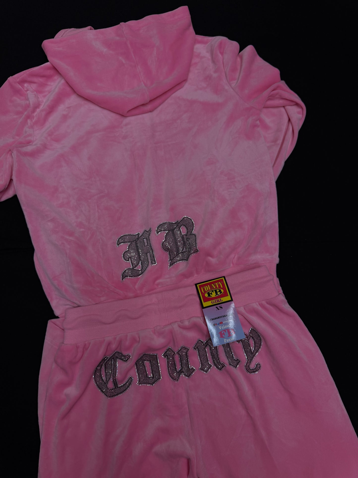 FB COUNTY WOMENS VELOUR TRACKSUIT