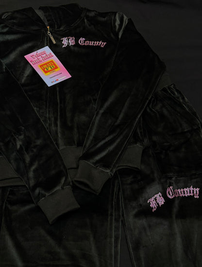 FB COUNTY WOMENS VELOUR TRACKSUIT